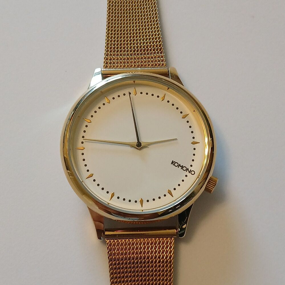 Komono The Estelle Women's Wristwatch Gold Mesh Quartz Japan Quartz Movt WR 3ATM